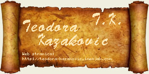 Teodora Kazaković vizit kartica